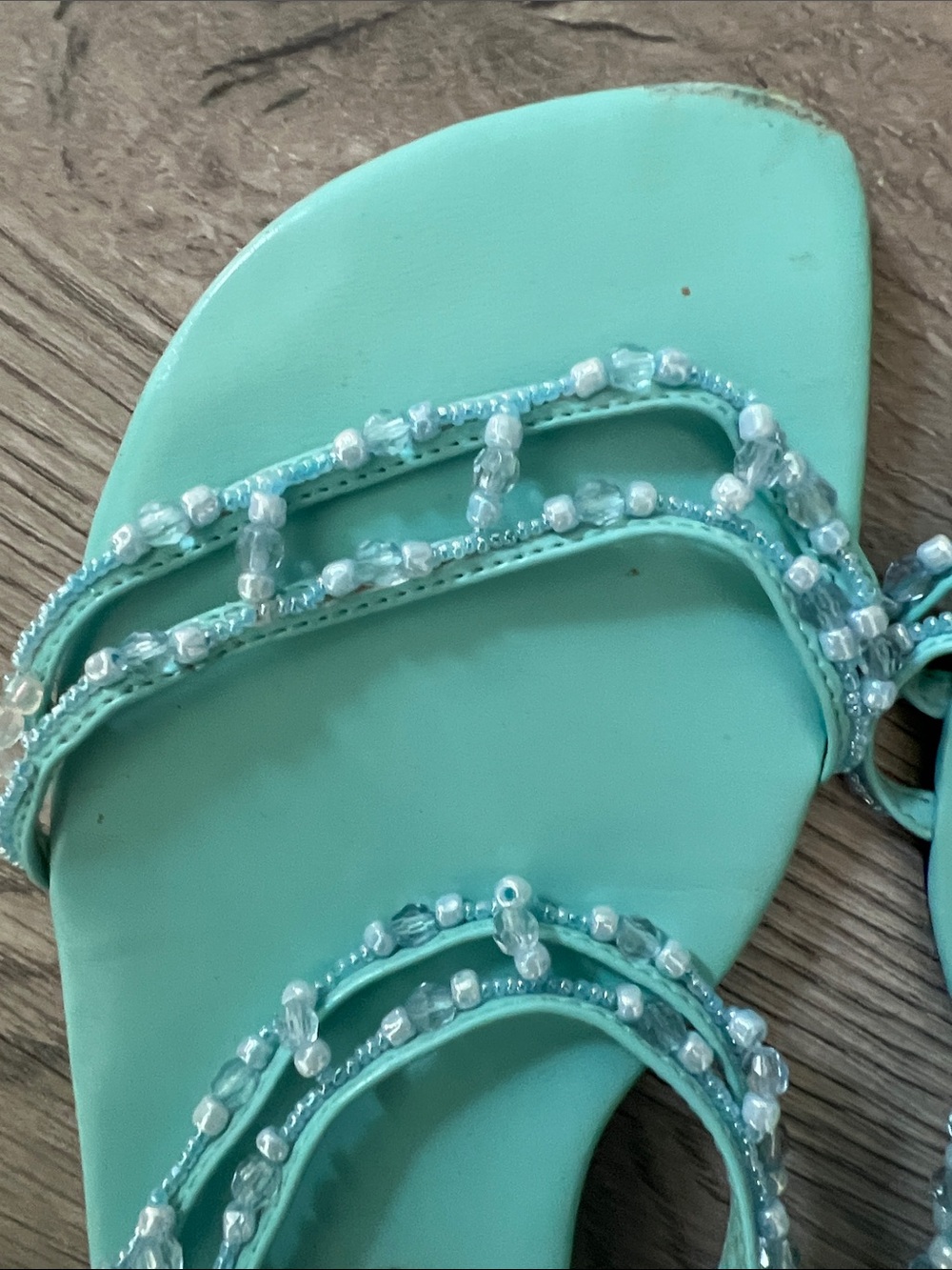Enzo Angiolini Turquoise Beaded Slide Mules - Picture 6 of 6